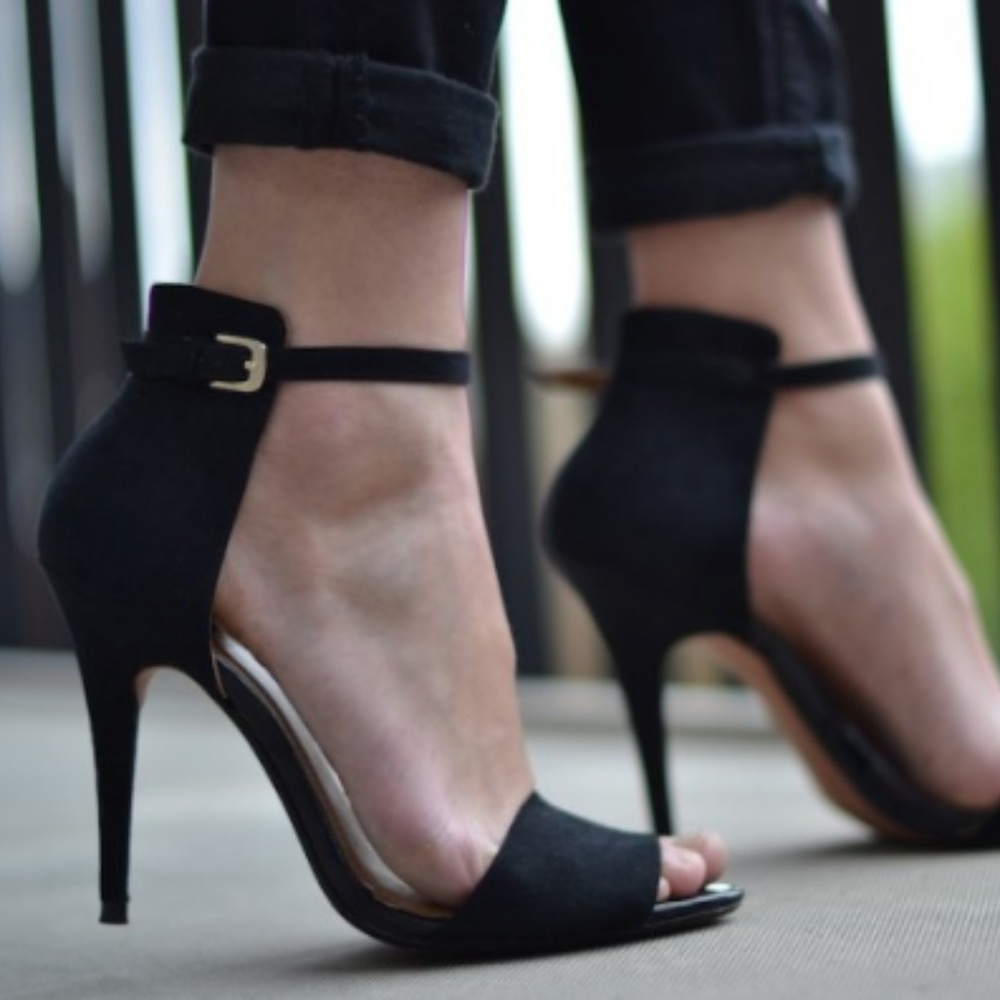 ZARA SUEDE STRAPPY HEELS